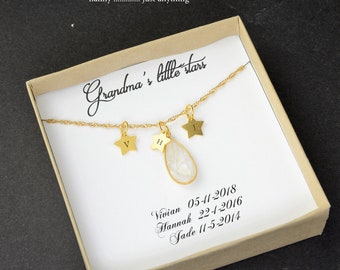 Grandma Gift Gifts for Grandma Birthstone Charm Necklace Grandmother Gift Grandmother Necklace Grandma Gift from Grandchildren