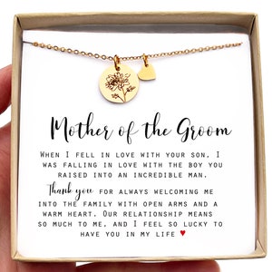 Cadeau personnalisé pour la mère du marié Cadeau de la mariée Collier mère du marié Cadeau pour la belle-mère Cadeau de mariage de la mariée