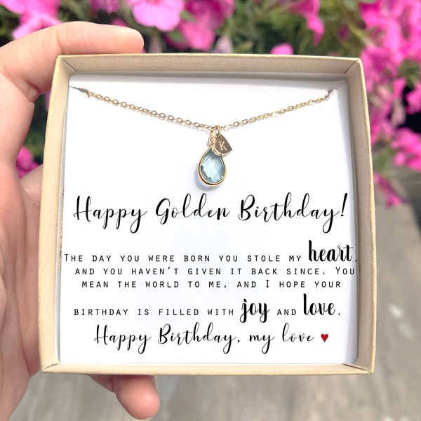 Personalized March birthstone Daughter Birthday Gift from Mother to Daughter Gift from Mom Daughter Jewelry name Necklace Meaningful Jewelry