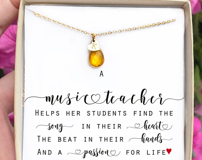 Music Teacher Gift Music Gift Music Note Necklace Marching Band Gifts Piano Teacher Gifts for her Music Jewelry Piano Recital Christmas gift