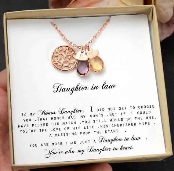 To My Daughter In Law Necklace Pendant Gold Silver Women Birthday Xmas Gifts 