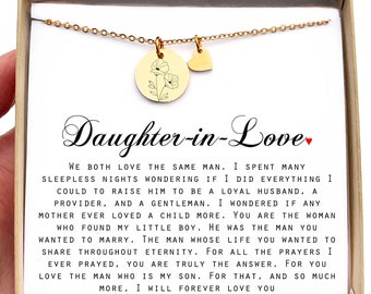 Personalized Daughter-In-Law Necklace Daughter-In-Law Gift jewelry Wedding Gift Jewelry From Mother-In Law Gift for Bride on wedding day