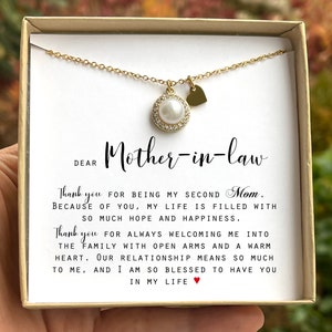 MOTHER Of The GROOM Gift from BRIDE Mother of the Groom Necklace mothers day Gift for Mother in law Wedding Gift from Bride Pearl Jewelry image 2