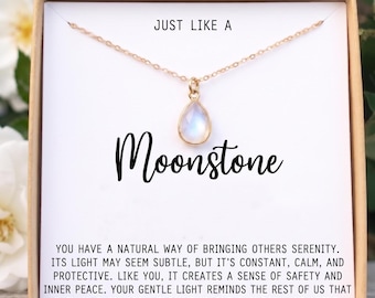 Blue fire  Moonstone Necklace, Appreciation Jewelry Gift for Teacher, Mentor, Nurse ,coach
