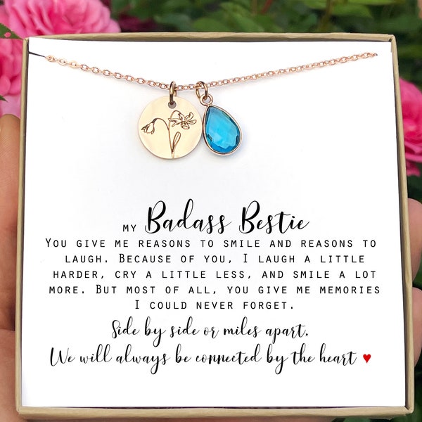 Personalized Badass Bitches Gifts Best friend necklace Badass jewelry Gift Name Initial Necklace Strong sassy girls Bridesmaid necklace