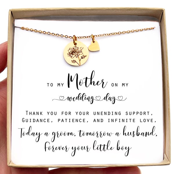 Mom Wedding Gift from Groom to mom wedding gift for Mom Mother of the Groom Gift from Son to Mom Gift jewelry Gift from Groom to Mother