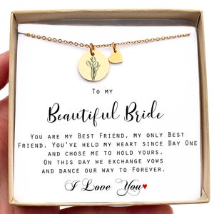 Bride Gift From Groom Wedding Day Gift Groom to Bride Jewelry Gift from Groom to Bride Beautiful Bride Necklace To My Bride From Groom