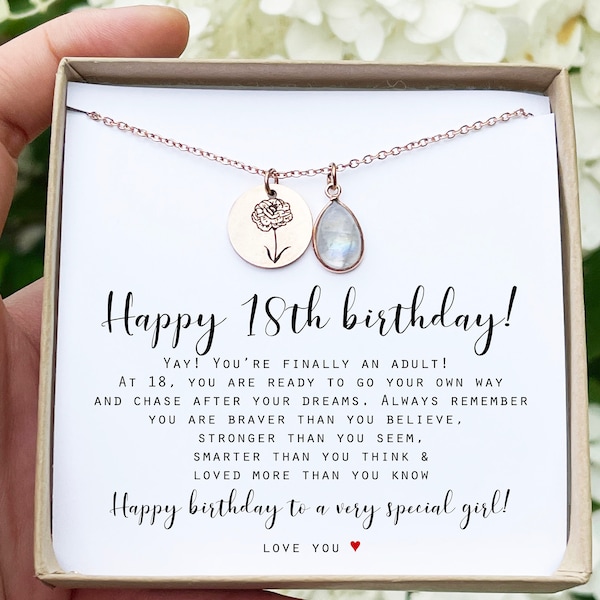 Custom Happy 18th Birthday Gift Officially Adult Birthday Necklace Gift Jewelry Gifts 18 Year Old Gift 18 Birthday Gift for Daughter Niece