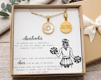 Personalized Pearl Necklace, Custom Name Charm, Cheerleader Squad Gift mop