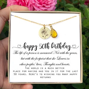 Personalized 50th birthday gift 5 decades 50th birthday gift necklace gift for her wife best friend mom grandma sister stepmom woman gift