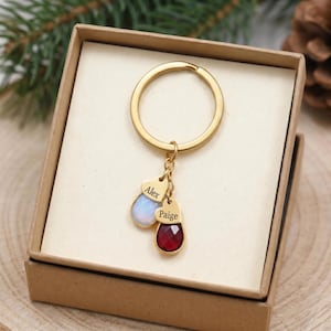 Mothers day gift -Grandma Birthstone Keychain, Personalized Grandkids Names, Nana Gift