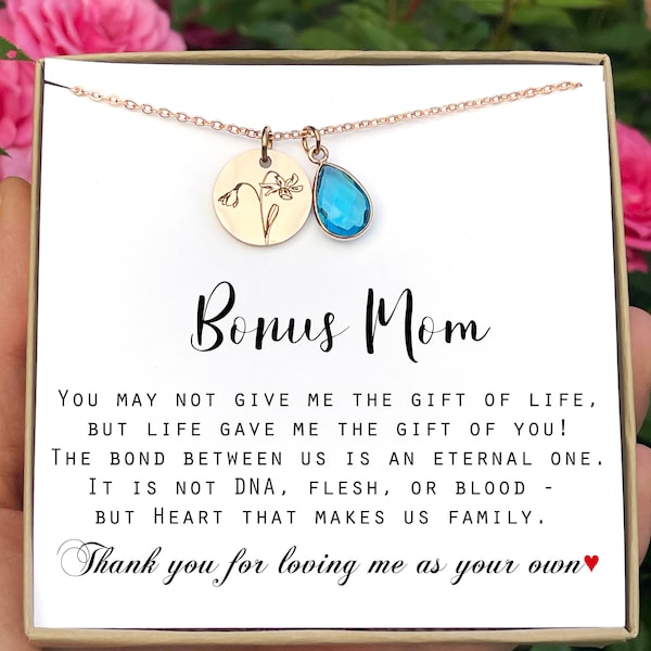 Unbiological Mom Necklace Gift for Mother in Law Foster Mom Stepmom on Mother's Day Gift for Second Mom Godmother Birthday Gift for women