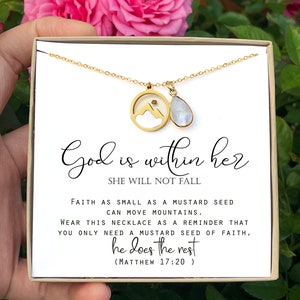 Infertility gifts IVF Support Gift Miscarriage gift IVF Infertility Wish Mustard Seed Necklace Strength Jewelry Hope necklace GOD within her