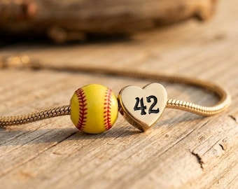 Softball Team Necklace / Sports Necklace / Number Charm Necklace / Team Gift / Best Friend Gift /softball mom