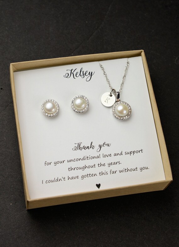 Pearl Necklace Gold Initial Single Pearl Personalized Necklace Bridesmaid Gift Necklace Bridesmaid Proposal Necklace HP1