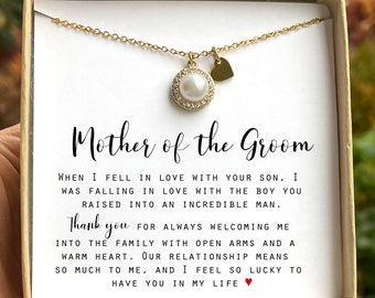 MOTHER Of The GROOM Gift from BRIDE Mother of the Groom Necklace mothers day Gift for Mother in law Wedding Gift from Bride Pearl Jewelry