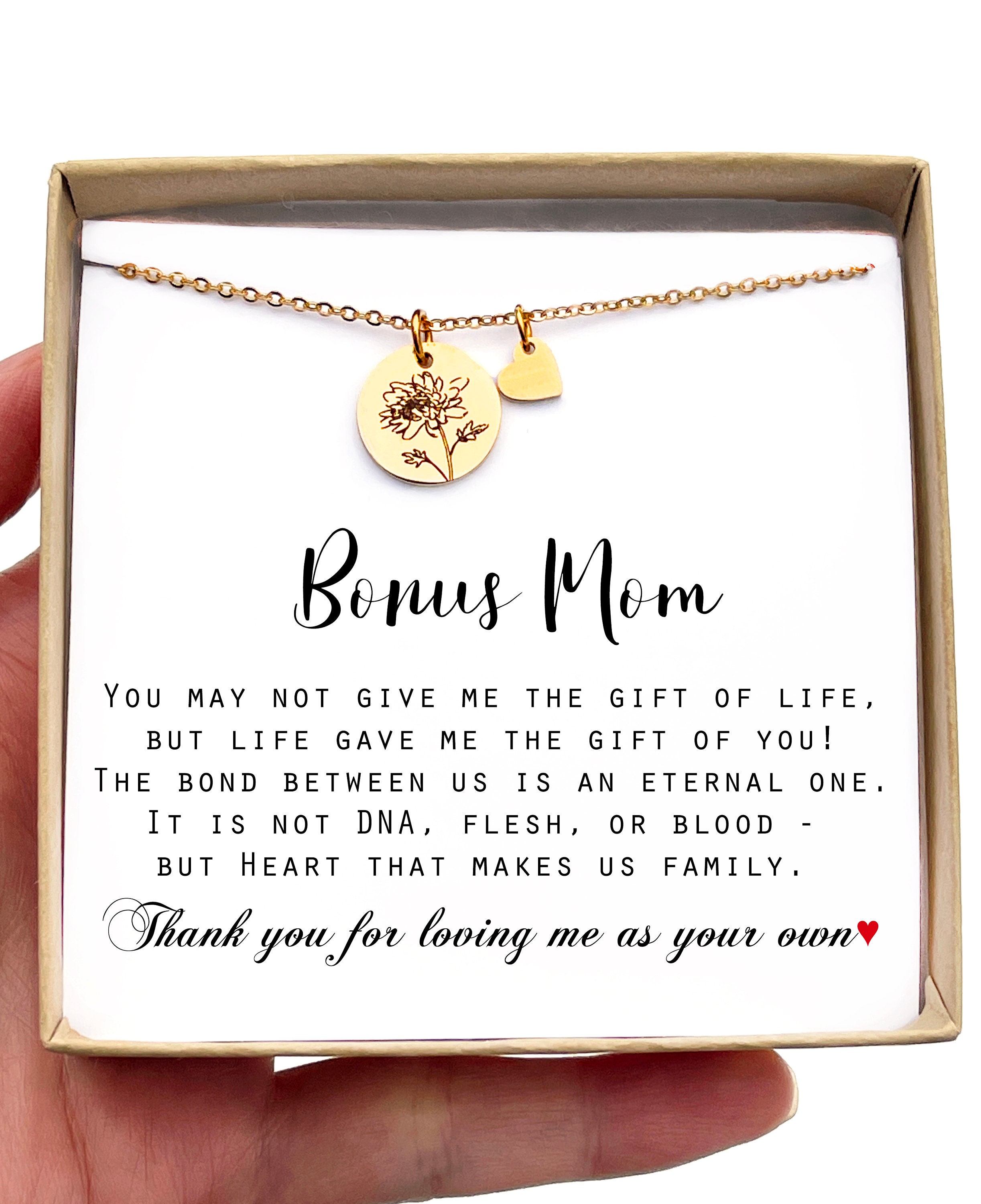 Bonus mom gift from bride Bonus mom necklace Stepmom wedding gift from the groom Dainty pearl necklace Christmas gift birthday gift for her