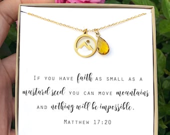 Real mustard seed necklace Encouragement gift Mustard seed jewelry Faith necklace Christian jewelry Miscarriage gift Inspirational FAITH