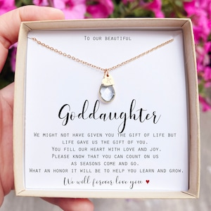 Personalized gifts Christening gift for goddaughter Gift From Godparents Custom Goddaughter Baptism Gift Goddaughter Necklace from GODPARENT