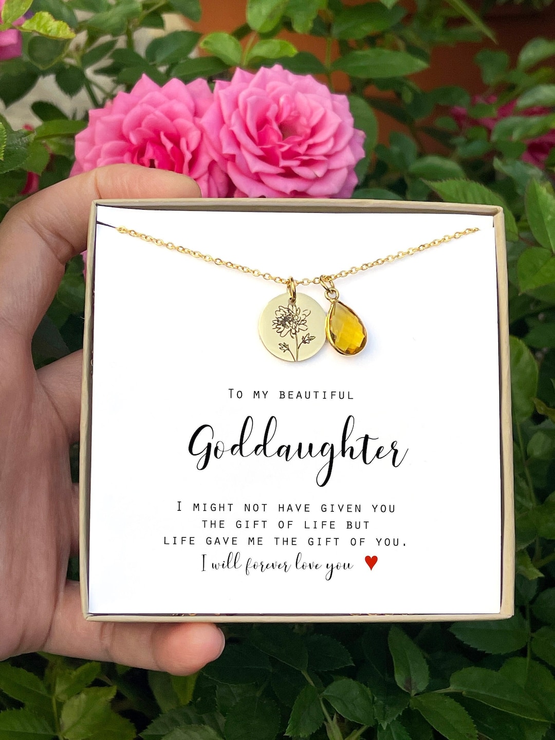 Goddaughter Gifts From Godmother Goddaughter Necklace Goddaughter Baptism Gift Goddaughter