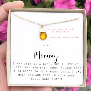 Mommy To Be Necklace from Baby in the Womb Mothers Day Gift for New Mom Baby Shower Pregnant Wife Mother to Be Expecting Mom from the Tummy