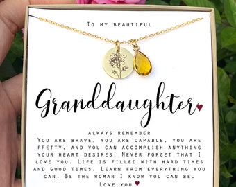 Granddaughter Necklace for Granddaughter from grandmother grandparents Personalized Jewelry Gift Birthday Gift Necklace gifts for kids girls