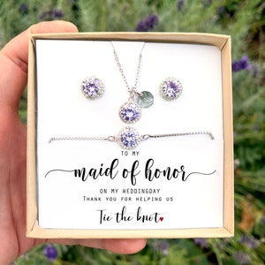 Maid of Honor Thank You Gift From Bride Maid of Honor Gift Necklace Matron of Honor Gift Bridesmaid Gift Thank You wedding Gift From Bride