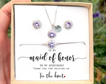 Maid of Honor Thank You Gift From Bride Maid of Honor Gift Necklace Matron of Honor Gift Bridesmaid Gift Thank You wedding Gift From Bride