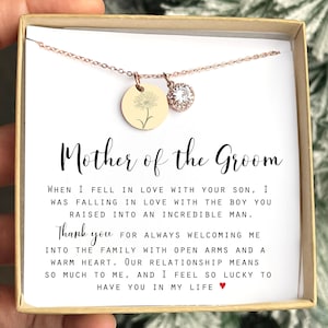 Personalized MOTHER Of The GROOM Gift from BRIDE Mother of the Groom Necklace Gift for Mother in law Wedding Gift from Bride Jewelry Crystal