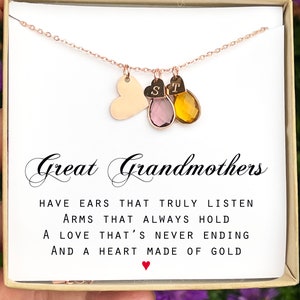 Great Grandma Christmas Gifts for her jewelry personalized Birthstone Necklace great Grandmother Gift great Grandchildren personalized gifts