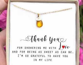 Baby shower hostess gift Personalized Necklace Gift Baby Boy shower hostess Thank you gift baby girl shower host gifts Initial Name necklace