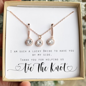 Personalized Bridesmaid Gift Bridesmaid Jewelry Bridesmaid Necklace Gift for Bridesmaid Proposal Thank you being my Bridesmaid Tie the knot