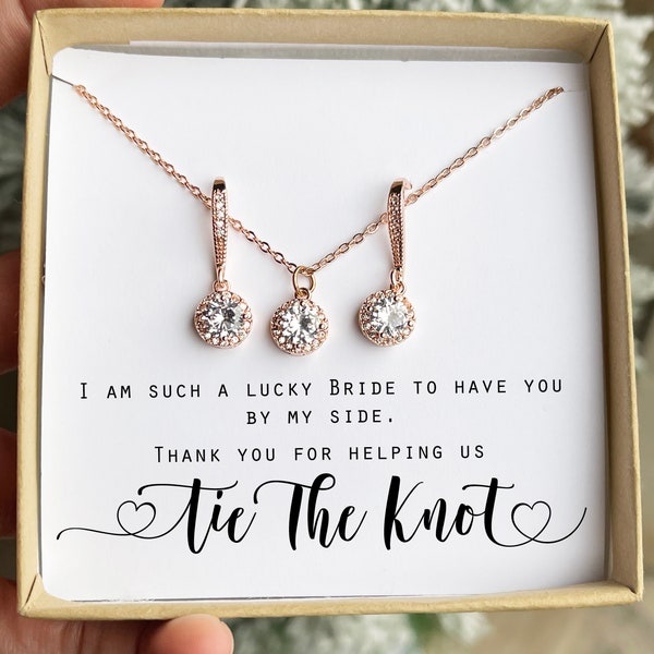 Personalized Bridesmaid Gift Bridesmaid Jewelry Bridesmaid Necklace Gift for Bridesmaid Proposal Thank you being my Bridesmaid Tie the knot