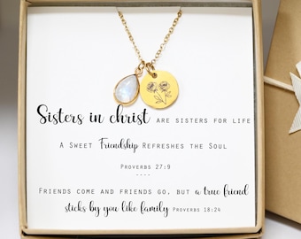 Sisters in Christ are SISTER FOR LIFE Christian Gifts for Religious Friends Church Members Thoughtful Christmas Gift for Woman   Jewelry