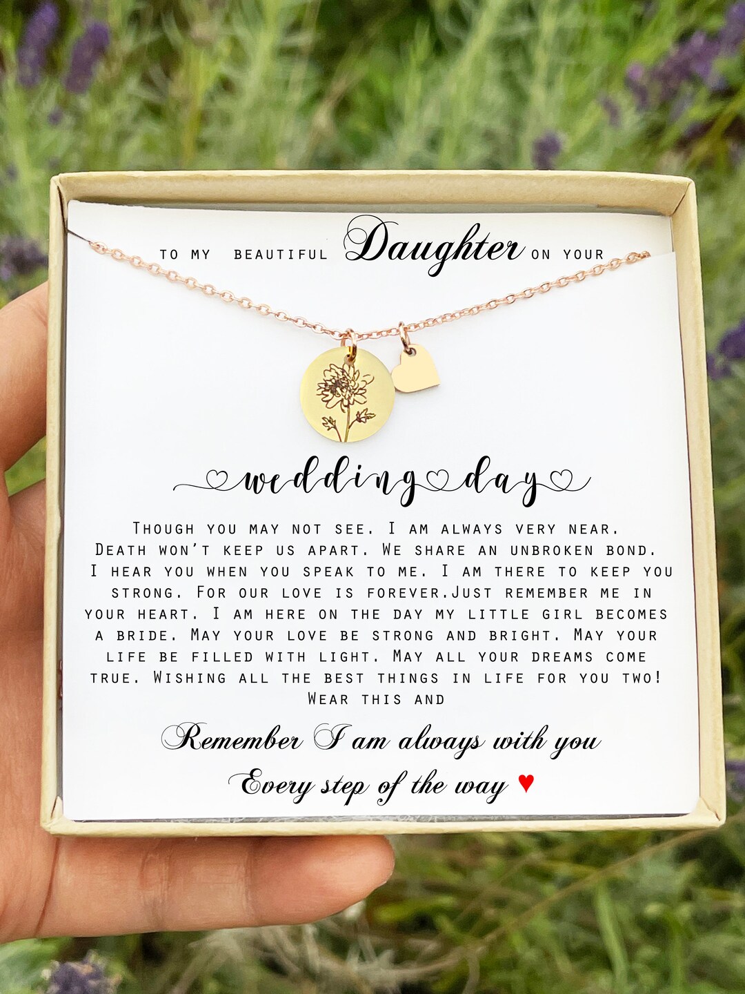 Father of the Bride Necklace Memorial Gift for Bride Deceased Parent