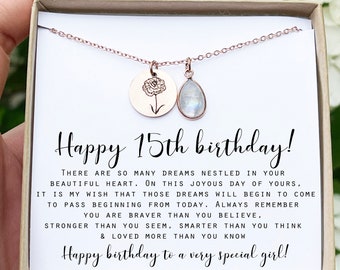 Meant2tobe 15th Birthday Gifts for Girls 15th Birthday Charm Bracelet and Necklace, Pink