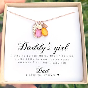 DADDY&#39;s Girl Loss of father memorial Gifts I used to be his angel now he is mine Loss of father Grief Gift Sympathy Dad remembrance Necklace