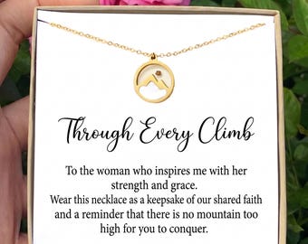 Mountain Faith Necklace – Mustard Seed, Christian Jewelry gift For a Best Friend or Sister