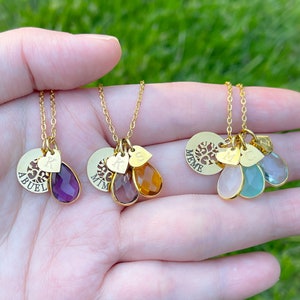 grandma necklace , custom birthstones with grandkids birth month gift for grandmother, gift for grandma jewelry,Christmas gifts for grandma