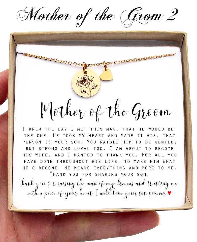 Personalized Gift for Mother of the Groom Gift from BRIDE Mother of the Groom Necklace Gift for Mother in law Wedding Gift from Bride Mother of theGROOM 2