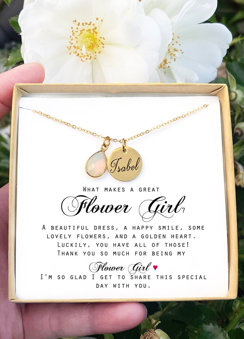 Personalized gifts Flower Girl Gift Flower Girl Necklace gifts image 1