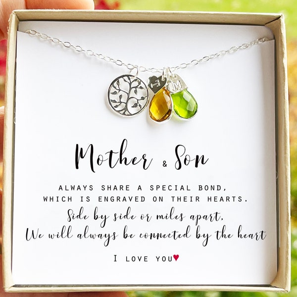 Mother and Son Necklace Gift Mom Gift for Mother's Day Gift from Son Birthday Gift for Mom Gift Jewelry for Mom personalized gifts for her