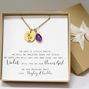 Personalized gifts Flower Girl Gift Flower Girl Necklace gifts for kids Custom Flower Girl jewelry Flower Girl Proposal Flower Girl Necklace