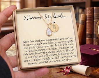 Wherever life leads...Moonstone Necklace Gift for Daughter: New Beginnings, Inner Strength, Intuition Pendant