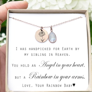 Rainbow Baby Gifts for Mom no rain no flowers necklace Encouragement gifts for her Strength gifts baby shower gift personalized new mom gift