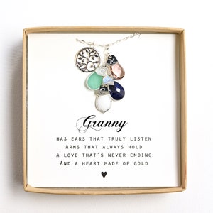 granny Necklace, granny Gift, granny Jewelry, granny Christmas Gift for Grandma,birthstone bracelet ,birthstone necklace, custom initial