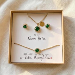 emerald green gold Sister in law gift for sister in law Sister in law jewelry Sister in law birthday gift Future Sister In Law Bonus Sister