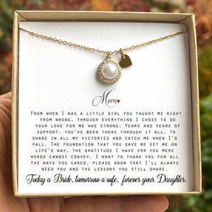 Mother of the Bride Gift Wedding Day Gift for Mom Gifts for Mom from Daughter on Wedding Day Custom Gift from Bride For Mothers Day pearl
