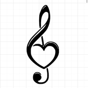 Music Note Heart Decal