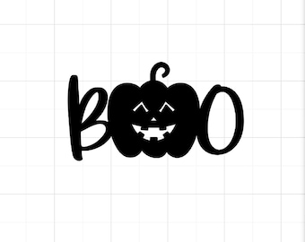 Halloween Boo Pumpkin Vinyl Decal